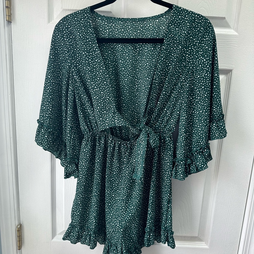 SHEIN Green Short Romper